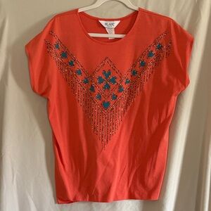 Blair Women's Coral Embellished Short Sleeve Tee